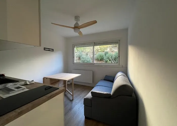 Avec Canape Lit 2 Places Dans Piece De Vie Et Lit Place Dans Coin Nuit Apartment Saint-Mandrier-sur-Mer